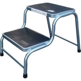 Double Step Caravan Stool Steel Rubber Non Slip Pads