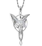 Gold Plated Arwen Evenstar Necklace Pendant (Platinum Plated) Lord of the Rings Movie