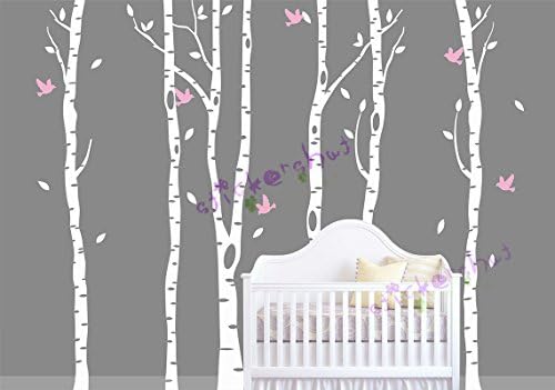 Birch Trees Vinyl Wall Decals Birch Tree Decal Art for Living Room Birch Tree Decor