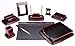 Majestic Goods Nine Piece Burgundy Oak Wood Desk Set