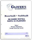 30 game Scoresheet Refills for Glovers Baseball and Softball Scorebooks