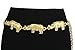 TFJ Women Fashion Metal Rhino Belt Chains Hip High Waist Animal Safari Gold S M L