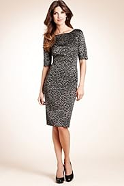 Slash Neck Animal Print Dress