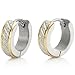 Sparkling Stainless Steel Mens Hoop Earrings Silver Gold