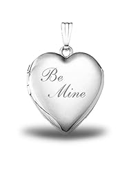 Sterling Silver "Be Mine" Heart Locket 3/4 inch x 3/4 inch