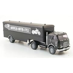 US Koffersattelzug, American-Motor-Cycle, Modellauto, Fertigmodell, Wiking 1:87