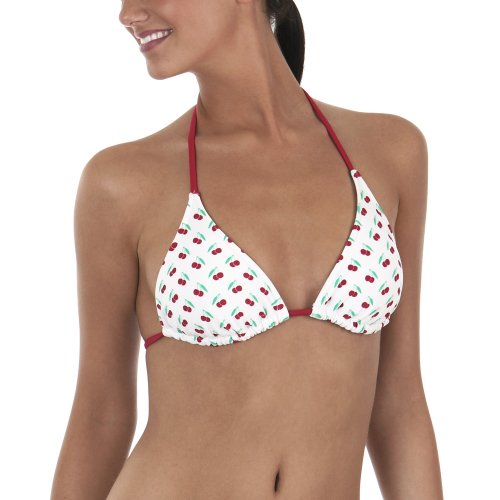 Xhilaration Cherry Swim Top - White