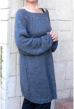Oversize Women Alpaca Loose Fit Wool Sweater Cozy Chunky Pullover Bulky Slouchy Plus Size HandKnit Tunic Cardigan Loose Neckline For MOM