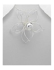 Flower Pendant Necklace In Sterling Silver