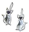 Amethyst Cat Sterling Silver Earrings