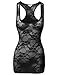 MBE Women's Floral Sheer Lace Racerback Top
