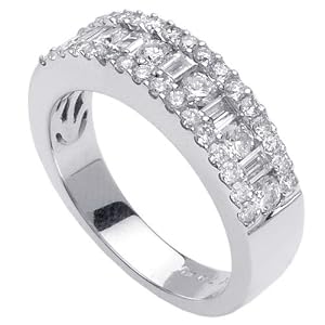 1.25 Channel Set Ladies Diamond Wedding Ring in Platinum White Gold