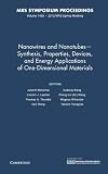 Nanowires and nanotubes : synthesis, properties, devices and energy applications of one-dimensional materials : symposium held April 9-13, 2012, San Francisco, California, U.S.A.