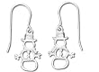 Solid Sterling Silver Snowman Earrings