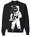 Space Astronaut Man on the Moon White Print Crewneck Sweatshirt
