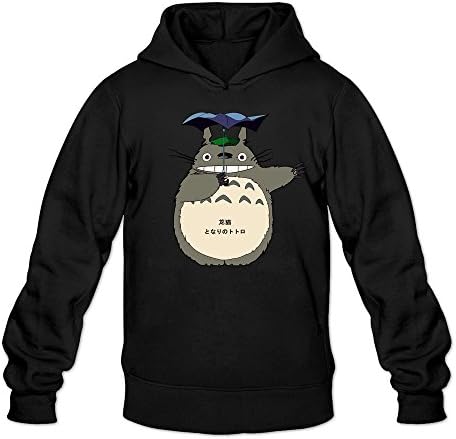 MENEO Men's Studio Ghibli My Neighbor Totoro Hooded Shirt Black M