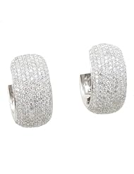 Women 14k White Gold 3.42ctw diamond Hoop earring 57 25349 Size 19.56