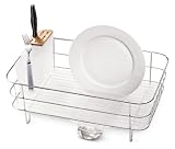 simplehuman KT1107 Stainless Steel Slim Dish Rack with Knife Block KT1107