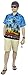 La Leela Cloudy Beach Button Up Hawaiian Miami Cruise Casual Shirt Men Blue