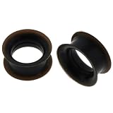 Neon Black Soft Silicone Flesh Tunnel Plugs - 7/8'' (22mm) - Sold as a Pair