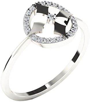 Fullcutdiamond 0.08 Cts Diamond Ring in 18KT White Gold (GH Color, SI Clarity)