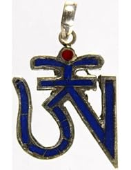 Tibetan Om (AUM) Inlay Pendant - Sterling Silver