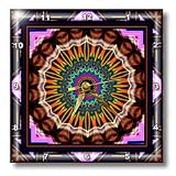 MANDALA zen InnerBalance harmony gold yellow orange purple blue glowing chakra meditation - 10x10 Wall Clock