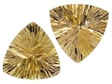 MIN 2.50CTW 8X8MM TRILLION CHAMPAGNE QUARTZ MATCHED PAIR FROM BOLIVIA