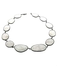 Natural Rainbow Moonstone Gemstone Necklace Sterling Silver Fashion Jewelry