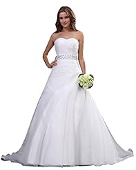 A-line Strapless Natural   Waistline Floor Length Lace Belted Beaded Organza Sweetheart  Dress