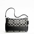 Coach Signature Stripe Top Handle Pouch Small Handbag