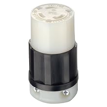 Leviton 2613 30 Amp, 125 Volt, NEMA L5-30R, 2P, 3W, Locking Connector, Industrial Grade, Grounding - Black-White