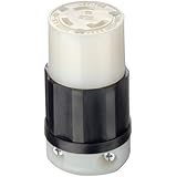 Leviton 2613 30 Amp, 125 Volt, NEMA L5-30R, 2P, 3W, Locking Connector, Industrial Grade, Grounding - Black-White