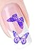 Shensee Gril Sweet Modern Design Nail Tip Art Transfers Decal Sticker (Purple Butterfly)