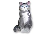 Clearly Charming Blue  White Cat Sterling Silver and Enamel Pin