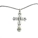 Necklace - N193 - CZ Cross on Rope Chain ~ Clear AB