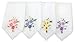Floral Embroidered Cotton Handkerchief with Lace Trim Set of 4
