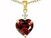 1.80 cts 14K Yellow Gold Plated 925 Sterling Silver Heart Shaped Genuine Garnet Pendant
