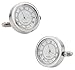 Cuff-Daddy Silver Watch Cuff Links Round Silver Working Functional Watch Cufflinks with Presentation Box Gift Idea for Him Sleeve Clock Cuff Links Special Occasions & Shirt Accessories Travel Box