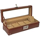Wolf Designs Brown Five Piece Watch Case with Glass Lid #91533