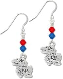 Kansas Jayhawks Bicone Crystal Earrings