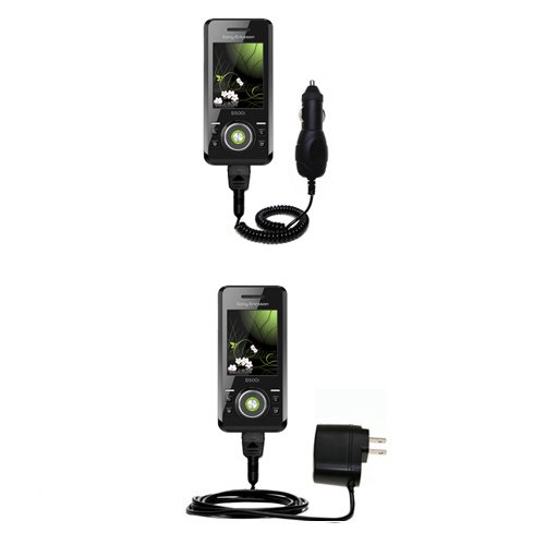 Essential Kit for the Sony Ericsson S500c - includes Car and Wall Charger with Rapid Charge Technology - Gomadic Brand w/ TipExchange Technology