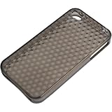 ★iPhone 4S対応★TPUケース iPhone 4S(ダイヤパターン)ブラック+液晶保護シートセット ブラックダイヤ