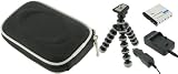4n1 Nylon Hard Shell Case (Black) / LI50B AC DC Charger / Battery / Tripod for Olympus Stylus Tough-8000 Digital Camera Blue