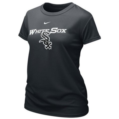 Nike Chicago White Sox Ladies Black MLB Dri-FIT Graphic Performance T-shirt (Small)