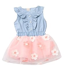 Girls Sleeveless Summer Denim  Dress