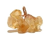 Citrine Pendant 04 Wire Wrapped Yellow Stone Tree Copper Crystal Healing 1