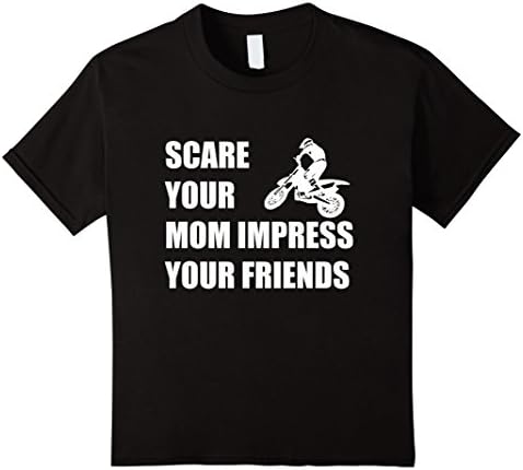 Kids Scare Your Mom Impress Your Friends Tshirt - Motocross Tee 10 Black