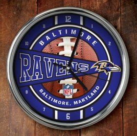 Baltimore Ravens Chrome Wall Clock