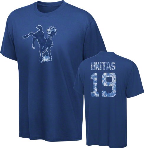 Baltimore Colts Youth Blue Reebok Johnny Unitas Name & Number T-Shirt